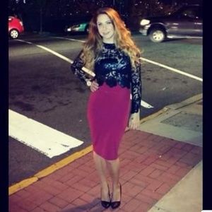 Long cranberry bebe dress